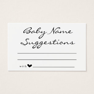 Tarjeta de sugerencias de nombre del bebé para Bab