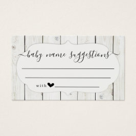 Tarjeta de sugerencias de nombre del bebé para Bab