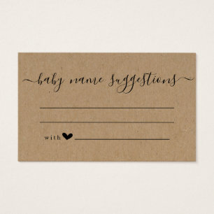 Tarjeta de sugerencias de nombre del bebé para Bab