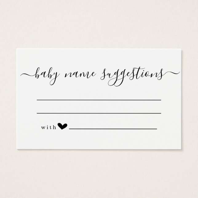 Tarjeta de sugerencias de nombre del bebé para Bab (Anverso)
