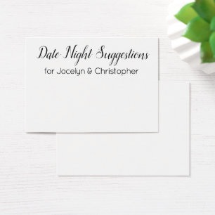 Tarjeta de sugerencias elegante y sencilla de noch