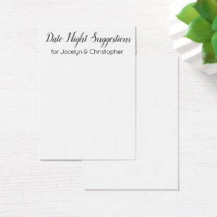 Tarjeta de sugerencias elegante y sencilla de noch