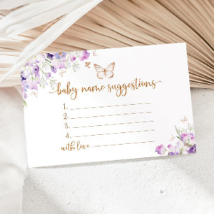 Tarjeta de sugerencias para el nombre del bebé de 