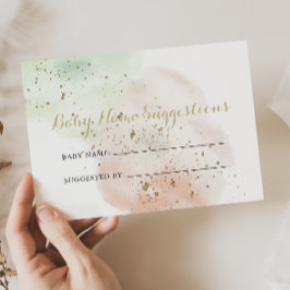 Tarjeta de sugerencias para el nombre del bebé de