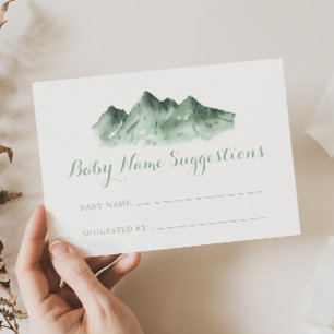 Tarjeta de sugerencias para el nombre del bebé del