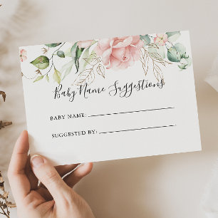 Tarjeta de sugerencias para el nombre del bebé del