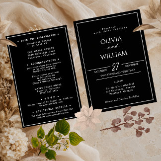 Tarjeta de suite de invitación de boda minimalista