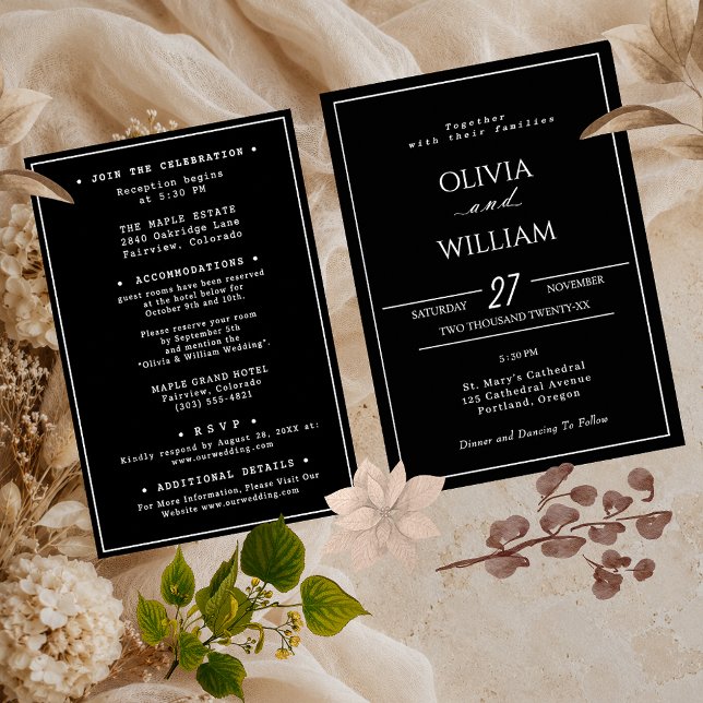 Tarjeta de suite de invitación de boda minimalista (Subido por el creador)