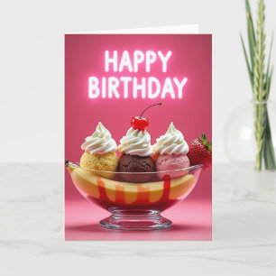 Tarjeta de Sundae de Cumpleaños Dulce