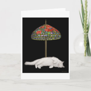Tarjeta de Sunlamp del gato del vitral