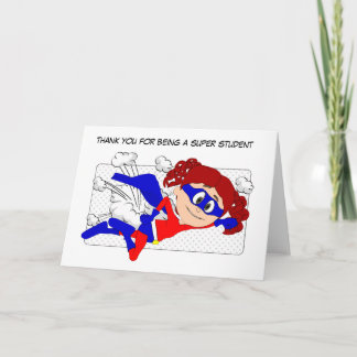 Tarjeta de superalumno, gracias del profesor