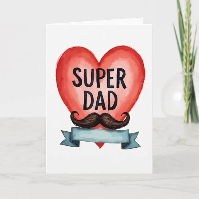 Tarjeta de Superpapá Corazón Carmesí (Anverso)