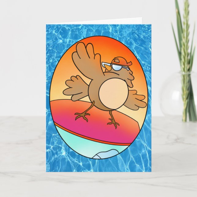 Tarjeta de surf Bird de Verano (Anverso)