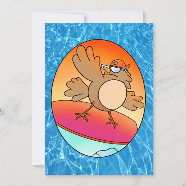 Tarjeta de surf Bird de Verano (Anverso)