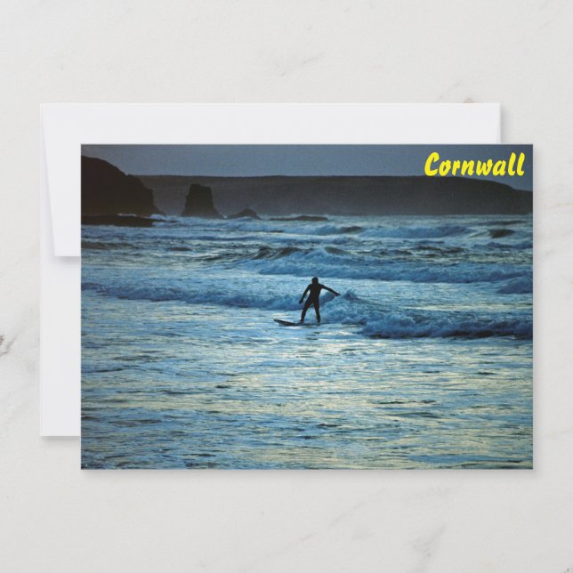 Tarjeta de surf Cornwall (Anverso)