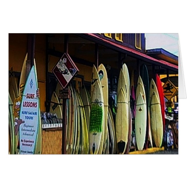 Tarjeta de Surfistas de Hawái (Anverso (Horizontal))