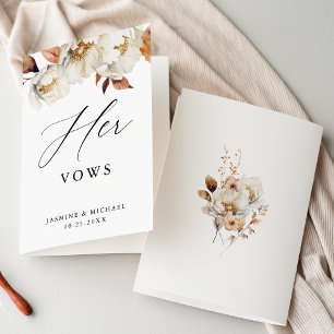 Tarjeta de sus votos matrimoniales Floral Otoño Rú