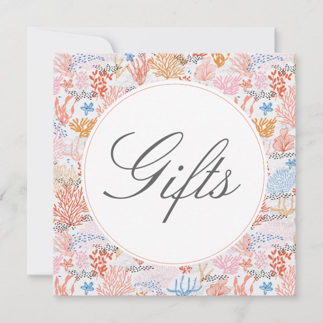 Tarjeta de tabla Baby Shower de Coral Reef (Anverso)