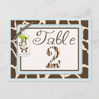 Tarjeta de tabla Baby Shower de impresión de anima
