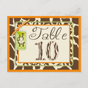 Tarjeta de tabla Baby Shower de impresión de anima