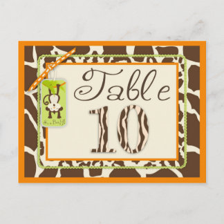 Tarjeta de tabla Baby Shower de impresión de anima