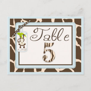 Tarjeta de tabla Baby Shower de impresión de anima