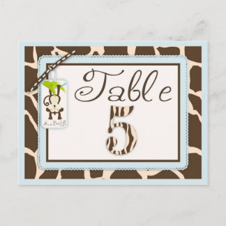 Tarjeta de tabla Baby Shower de impresión de anima