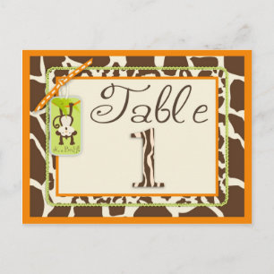 Tarjeta de tabla Baby Shower de impresión de anima