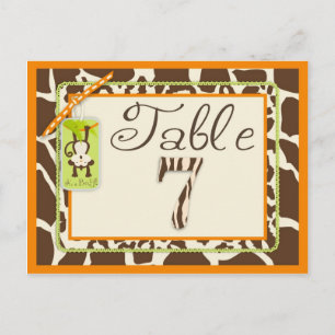 Tarjeta de tabla Baby Shower de impresión de anima