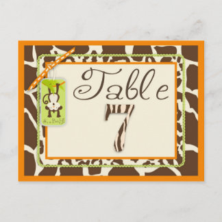 Tarjeta de tabla Baby Shower de impresión de anima