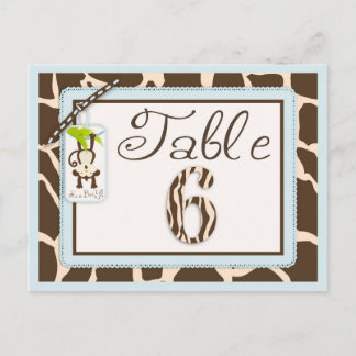 Tarjeta de tabla Baby Shower de impresión de anima