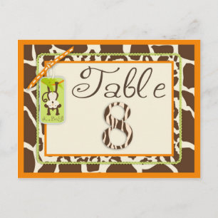 Tarjeta de tabla Baby Shower de impresión de anima