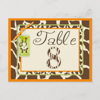 Tarjeta de tabla Baby Shower de impresión de anima