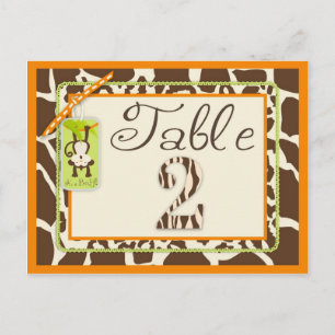 Tarjeta de tabla Baby Shower de impresión de anima