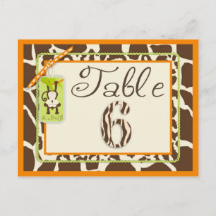 Tarjeta de tabla Baby Shower de impresión de anima