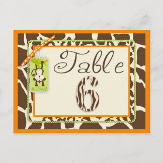 Tarjeta de tabla Baby Shower de impresión de anima