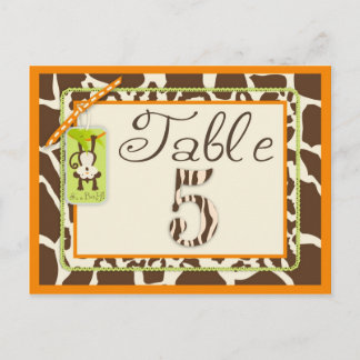 Tarjeta de tabla Baby Shower de impresión de anima