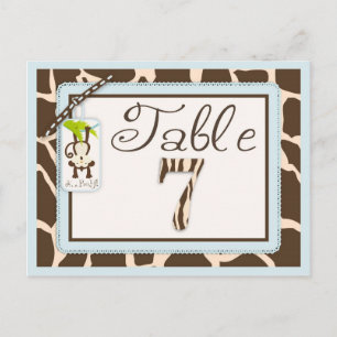 Tarjeta de tabla Baby Shower de impresión de anima