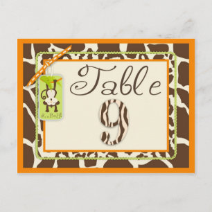 Tarjeta de tabla Baby Shower de impresión de anima