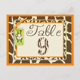 Tarjeta de tabla Baby Shower de impresión de anima