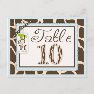 Tarjeta de tabla Baby Shower de impresión de anima