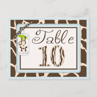 Tarjeta de tabla Baby Shower de impresión de anima