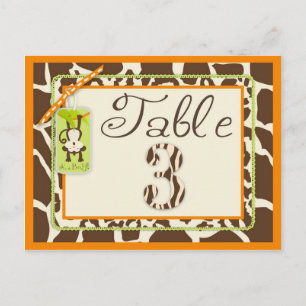 Tarjeta de tabla Baby Shower de impresión de anima
