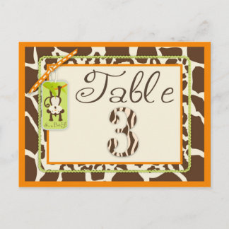 Tarjeta de tabla Baby Shower de impresión de anima