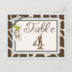 Tarjeta de tabla Baby Shower de impresión de anima