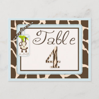 Tarjeta de tabla Baby Shower de impresión de anima