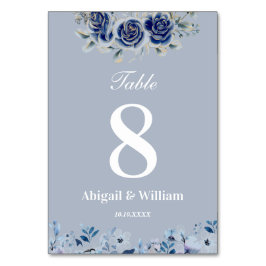 Tarjeta de tabla Boda botánico-floral azul románti