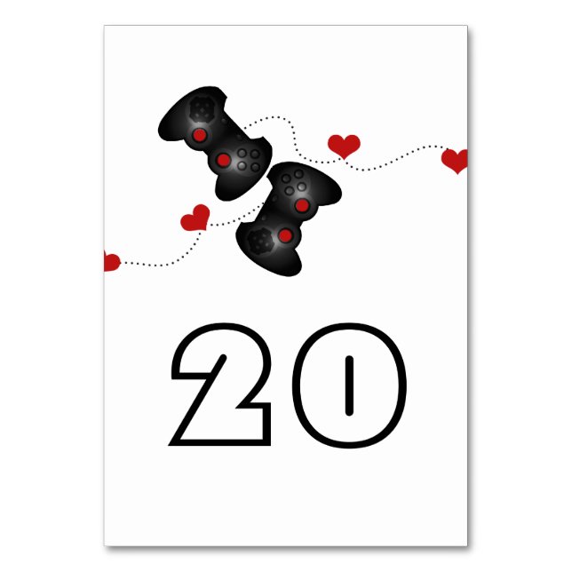 Tarjeta de tabla Boda Geeky Gamers Dark (Anverso)