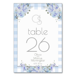 Tarjeta de tabla boda | Monograma Blue Floral BOHO