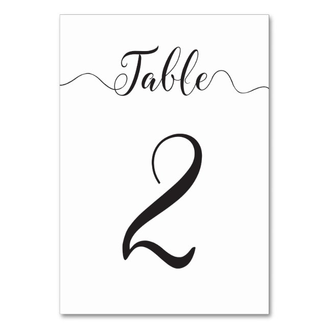 Tarjeta de tabla boda Número de tabla 2 (Anverso)